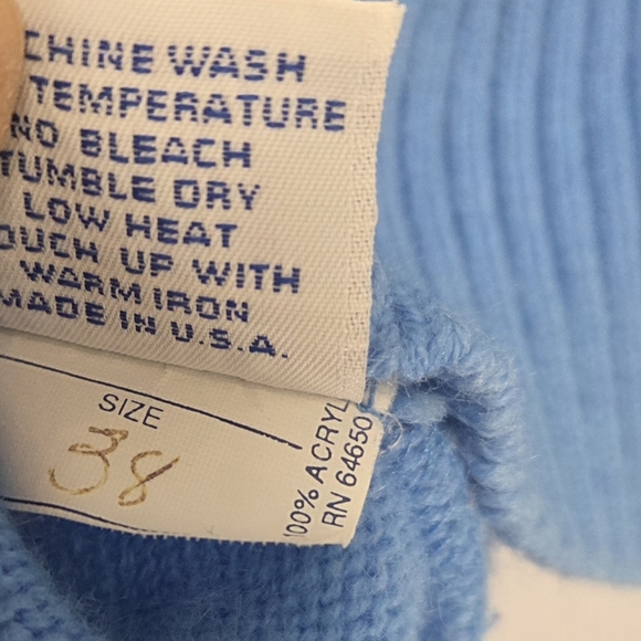 Vintage Varsity Spirit Cheerleader Sweater Blue Yellow Size S/M - Picture 7 of 7